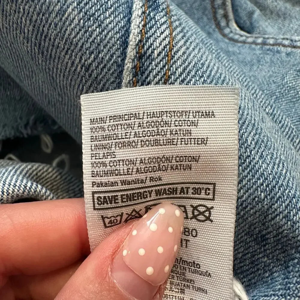 TOPSHOP MOTO Women's Denim Mini Skirt Size 4